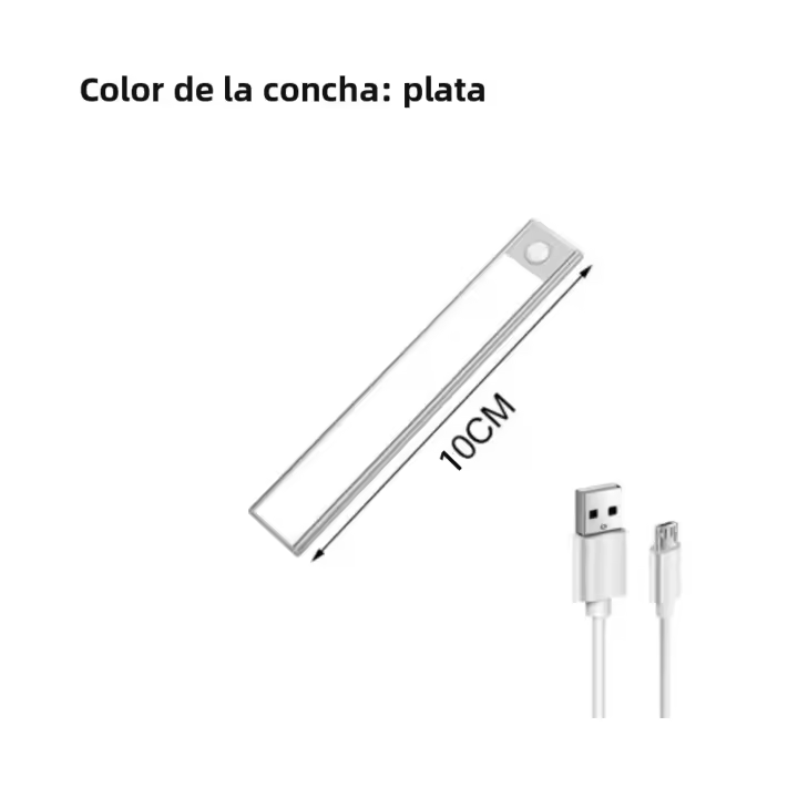 Lámpara LED Recargable USB Con Sensor De Movimiento PIR Ultrafina Portátil Para Armario Dormitorio Pasillo Tubo Detector Barra - 1