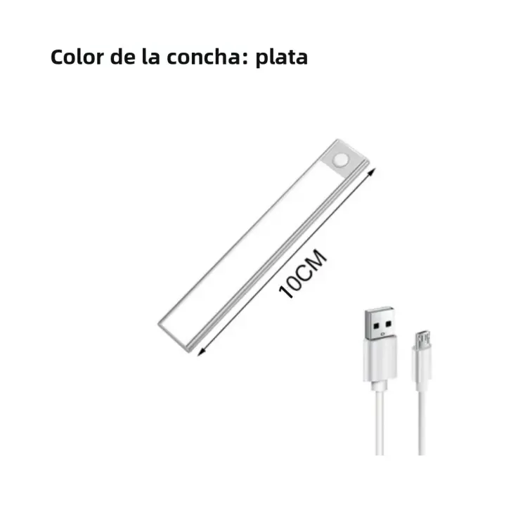 Lámpara LED Recargable USB Con Sensor De Movimiento PIR Ultrafina Portátil Para Armario Dormitorio Pasillo Tubo Detector Barra - 1