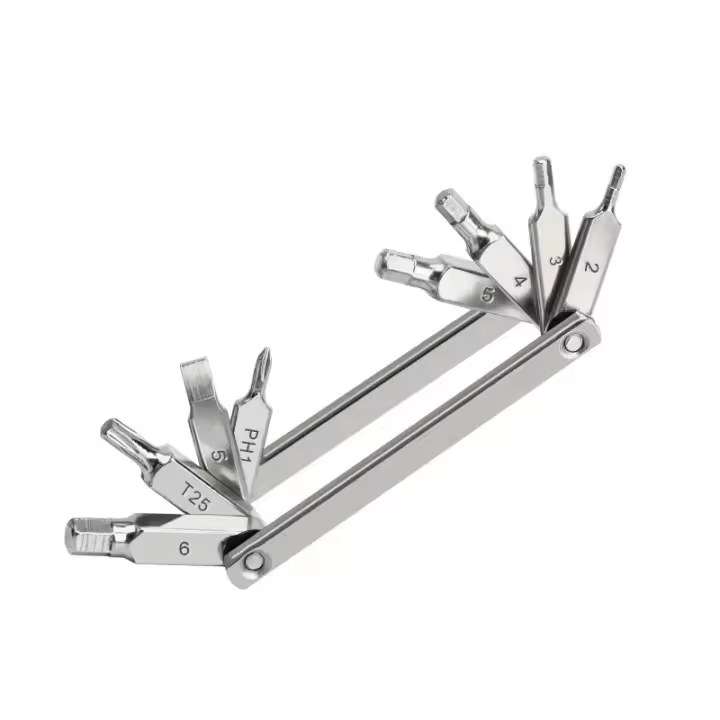 Herramienta De Bicicleta Multifuncional RIDERACE 8 En 1 CR-V Acero Llave Hexagonal Para Ruedas Y Motocicleta Reparación De Bicicletas Portátil - 1