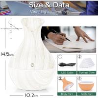 Humidificador De Mesa Silencioso USB Con Luz De Ambiente Y Aromaterapia Estilo Madera Vaso Decorativo Para Dormitorio Y Oficina 130ml - details 2
