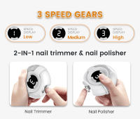 Afeitadora De Uñas Eléctrica Con Luz LED Y Rotación 360° Cortauñas Para Niños Y Adultos Trimmer De Uñas Y Pies - details 1