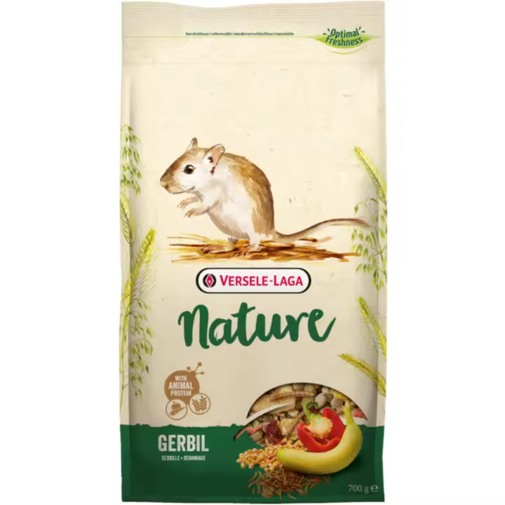 Versele-Laga Gerbil Nature 700 Gr. - Comida para Gerbos con Proteína Animal Equilibrada y Frutas y Verduras Variadas - 1