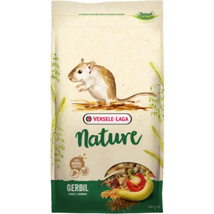 Versele-Laga Gerbil Nature 700 Gr. - Comida para Gerbos con Proteína Animal Equilibrada y Frutas y Verduras Variadas - 1