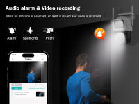 Cámara de Vigilancia WiFi interior,1PC Cámara de Segurad WiFi 4K 8MP, 2PCs Lente de 4MP Total 8MP Doble Lente 2,4 GHz Cámara IP Inalámbrica, Monitoreo de CCTV de Segurad Doméstica, inteligencia Artificial de Seguimiento Humano - details 11