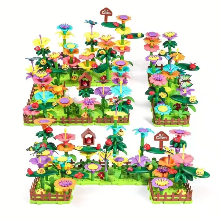 Juguetes De Jardín Con Flores Set Educativo STEM De Construcción Interconectada Para Niños De 6 a 12 Años Juego De Pila De Flores - 1