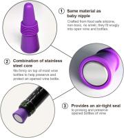 Wine Stoppers,Wine Bottle Stopper,Reusable Wine Bottle Stoppers,4 Pack Multicolor Silicone Wine Stopper for Glass Bottles - details 0