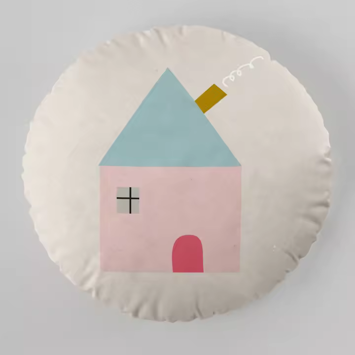 COJIN REDONDO INFANTIL CON RELLENO HEI CIRCLE 10 40 CM DIAMETRO HACIENDO EL INDIO FABRICADO EN ESPAÑA - 1