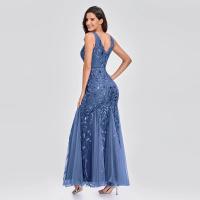 Vestido De Noche Para Mujer Sin Mangas Bordado Con Perlas Silueta De Sirena Escote En V Elegante Vestido De Fiesta Formal Para Palco Escenario - details 2