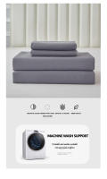 Juego De Cama Sólido 3/4 Piezas Con Sábana Ajustable Y Fundas De Almohada En Microfibra Blanca Y Gris Tamaño Queen King Full Twin - details 16