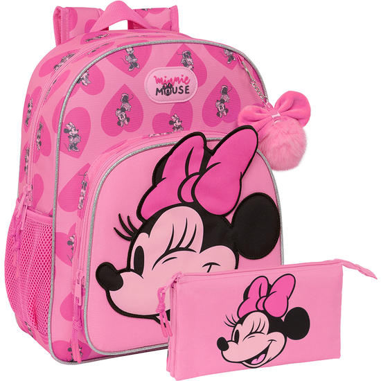 Safta MINNIE MOUSE 3D - Mochila De Guardería 3D, Adaptable A Carro