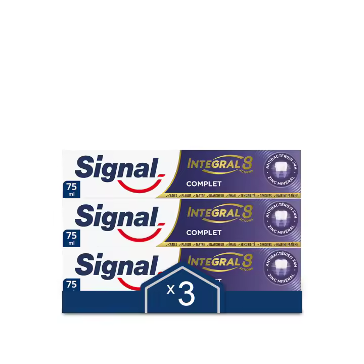 Signal Pasta de Dientes Integral 8 Protección Completa 75ml - Pack de 3 - 1