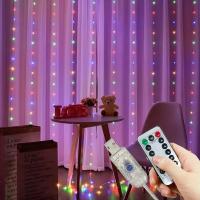 Guirnalda De Luces LED Para Ventanas 6x3M/3x3m Con Control Remoto Y Alimentación USB Decoración Navideña Para Hogar Y Jardín - details 13