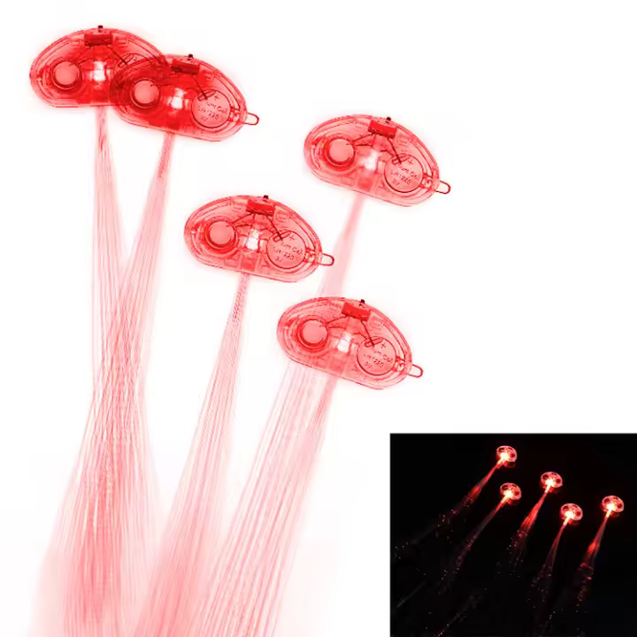 Pack 10 extensiones luminosas para fiestas | Luminosos Fluorescentes | Pack 10 unidades de extensiones LED luminosas para fiestas, espectacular resultado luminoso | Extensiones Led para fiestas | Extensiones Led fibra óptica - 1