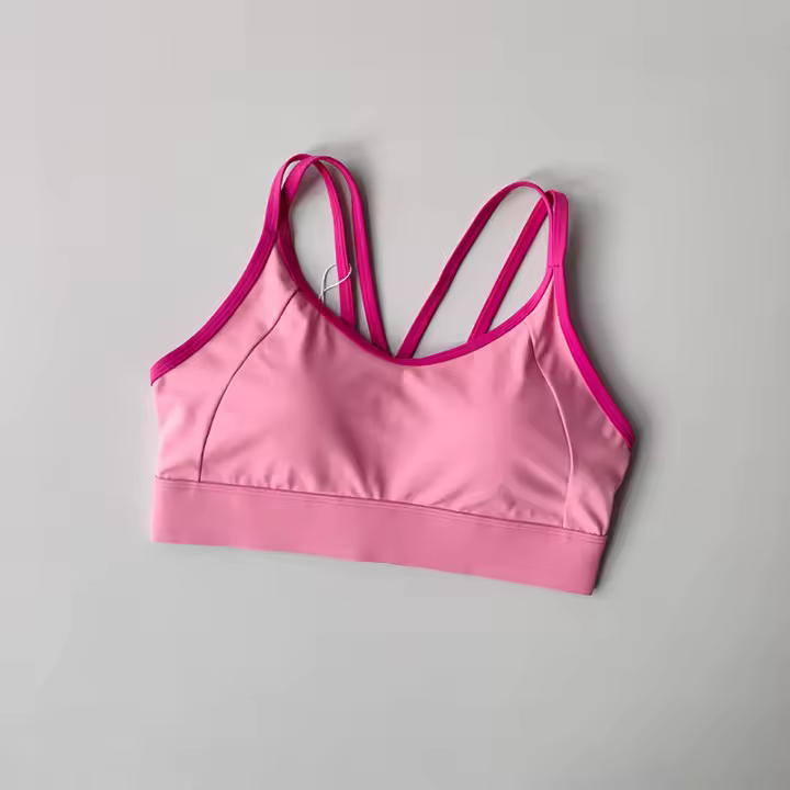 Top De Yoga Para Mujer Verano Absorbedor De Choques Con Bonito Contrafuerte Deportivo Y Profesional Para Pilates Material De Nylon - 1