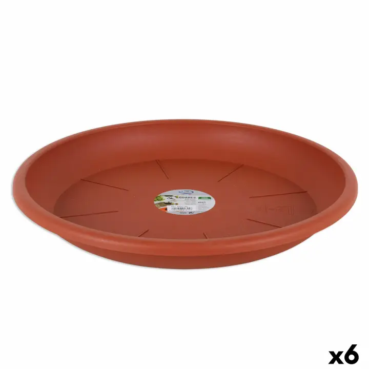 Plato para Maceta Dem Squares Marrón 39,5 cm (6 Unidades) - 1