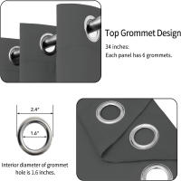Cortinas opacas para dormitorio, 2 paneles, ojal sólido con aislamiento térmico y reducción de ruido, cortinas de ventana, 37x5, 4/37x63 pulgadas, gris - details 1