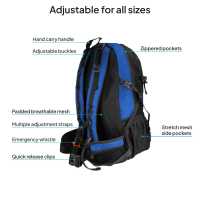 Ociodual Mochila de Senderismo, 50 Litros, Impermeable y Ligera, Color Azul, Múltiples Bolsillos, ideal para Viaje, Montaña, Acampada, Aire libre, Ultraligera - details 2