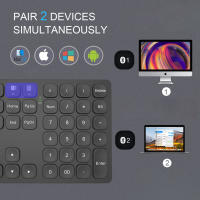 Teclado Numérico Bluetooth Doble BOW Recargable Sin Cable Para iPad Laptop Windows iOS Numpad Digital Ergonómico Mini Para Laptop - details 1