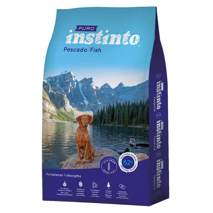 Puro Instinto Pescado Low Grain - Pienso para perros bajo en cereales, con salmón 15 kg - 1