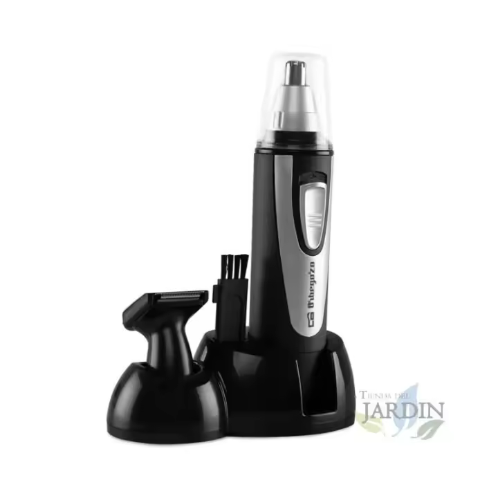 SUINGA Cortapelos Orbegozo para nariz, orejas, barba y bigote, 2 cabezales intercambiables, sin cables, diseño compacto - 1