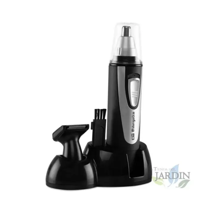 SUINGA Cortapelos Orbegozo para nariz, orejas, barba y bigote, 2 cabezales intercambiables, sin cables, diseño compacto - 1