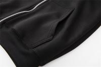 Chaqueta Harajuku Para Hombres Con Capucha Y Cierre De Cremallera Sudadera De Manga Larga Oversize Negro Estilo Retro - details 9
