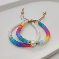 KKBEAD Pulsera De Disco Heishi Para Mujer Pulsera De Arcilla Polimérica De Otoño E Invierno Joyería De Moda Ajustable Colorido - details 2