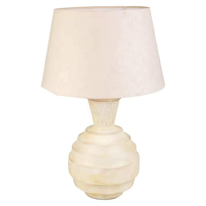 WANDERLUST DECO Lámpara de mesa de metal color crema 25x25x63h cm - 1