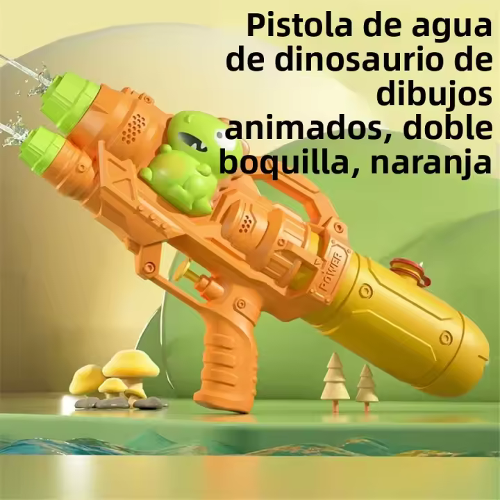 Juguete De Agua Unicornio Y Dinosaurio Con Dos Boquillas Juguete De Agua Para Niños Pistola De Agua De Dibujos Animados Juguete De Piscina Para Verano Tipo Presión - 1