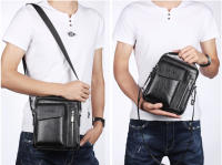 Bolso De Hombro Vintage Para Hombres Bolsos Cruzados Retro Con Cierre De Cremallera Bolsa De Mano De Nylon Para Occasiones Versátiles - details 29