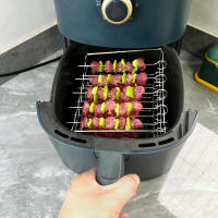 Soporte De Brochetas Para Air Fryer Vertical De Acero Inoxidable Accesorios Para Grillas Herramientas De Cocina Multi-pin - details 3