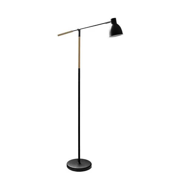 Pie De Salon Acople 1xe27 Negro/haya Orientable 360Âº Articulable 137x25,5x55 Cm - 1