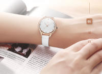 Reloj De Pulsera De Cuero Shengke Para Mujeres Moda Reloj De Bolsillo a Cuadros Resistente Al Agua Y Al Shock Blanco - details 5