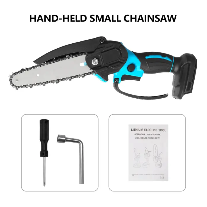Motosierra sin escobillas 6 pulgadas para Makita 18V batería inalámbrica sierra eléctrica de mano jardín tala sierra para trabajar la madera herramienta de corte # 20, - 1