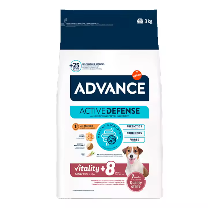 Advance Vitality +8 Pienso para Perros Senior Mini 3kg - 1
