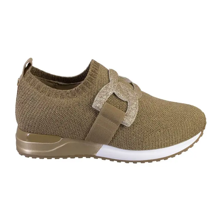 LA STRADA 2301666 Zapatillas casual de mujer oro sin lazos 524 - 1