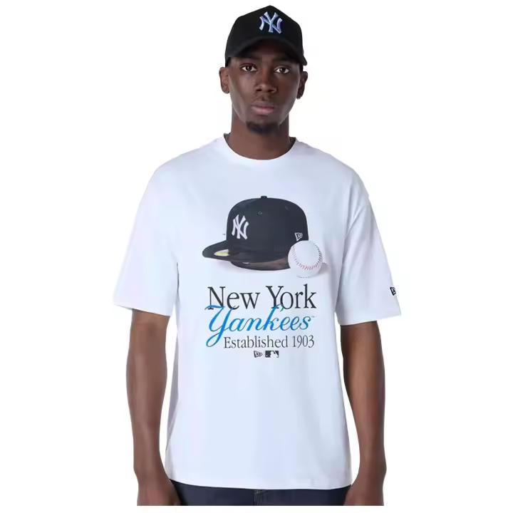 Camiseta de Manga Corta New Era New York Yankees para hombre en color blanco - 1