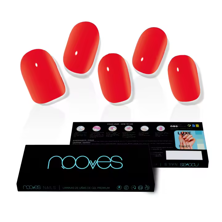 NOOVES NAILS Láminas de Uñas de Gel Precurado Premium - Crimson Red - Rojo  Tiras De Uñas De Gel Semicurado Pegatinas Uñas Semipermanente en Gel Gel Nail stickers Uñas de gel Pegatinas - 1