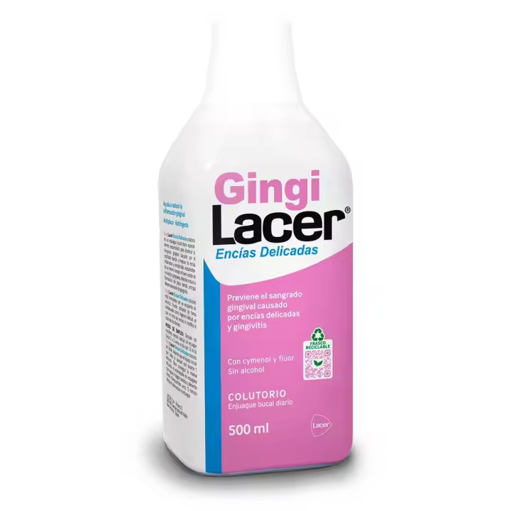 Lacer Gingilacer Colutorio 500 Ml - Enjuague Bucal - Reduce Sangrado de Encías - Previene Placa Dental - Protege y Tonifica Encías - 1