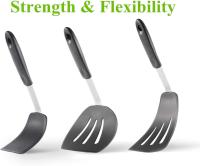 Juego de espátula, espátula de Cocina, Maple inoxidable y silicona de primera calidad | Utensilios antiadherentes resistentes al Calor de 600 °F para Cocinar, voltear y Cocinar - details 3