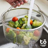 XOCOTŌ® Cestillo Freidor / Hervidor de Verduras para ollas, cacerolas, etc | 19,5x9x15,5cm | Colador / cestillo de Acero Inoxidable, para hervir o freir comida con asas, rígido - XOCOTŌ® - details 1