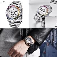 Reloj De Cuarzo Para Hombre PAGANI DESIGN 2025 Con Bisel Arco Iris Multifuncional Vidrio De Zafiro Resistentes Al Agua Y Al Choque VK63 - details 7