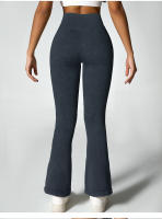 Leotardas De Yoga Para Mujer Con Cintura Alta Flares Secado Rápido Pantalones Deportivos De Pierna Ancha Para Ejercicio Pilates Gimnasio - details 14