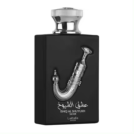 Ishq Al Shuyukh Silver by Lattafa Pride ORIGINAL 38672– Eau de Parfum 100 ml, Fragancia Masculina con Notas Dulces, Cálidas y Especiadas de Piña, Vainilla y Maderas Nobles - 1