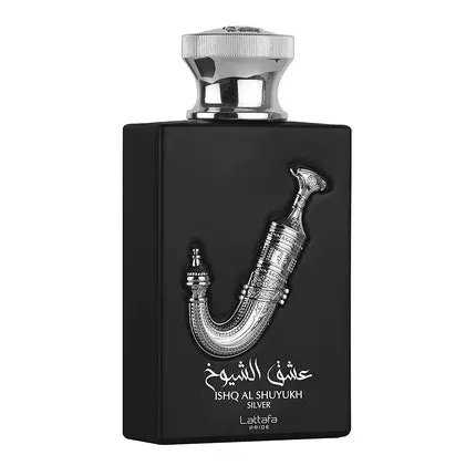 Ishq Al Shuyukh Silver by Lattafa Pride ORIGINAL 38672– Eau de Parfum 100 ml, Fragancia Masculina con Notas Dulces, Cálidas y Especiadas de Piña, Vainilla y Maderas Nobles - 1