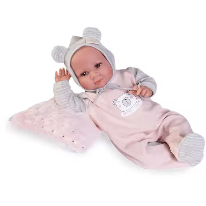 Muñeca Bebé Recién Nacida Luca brilla de noche de 42 cm Con Cojín - 1