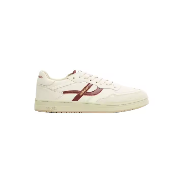 Zapatillas Blanco-Granate Pompeii Elan Pippa Leather Ecru Burgundy - 1