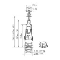 Descargador para Cisterna Universal Pulsador Interrumpible FLUTEC con Base Recambio Compatible Roca y goma de asiento - details 2