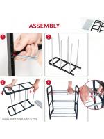 BLOOM STORE-Zapatero de metal y plástico de 4 niveles, soporte para calzado, estantería multiusos para zapatos, recibidor, pasillo, dormitorio - 58,5 x 40 x 18,5 cm - details 3