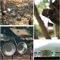 CAMPINGMOON Set De Camping De 4 Piezas Taza Sierra De Acero Inoxidable 310ml Con Estuche De Almacenamiento S220-4P+B - details 2